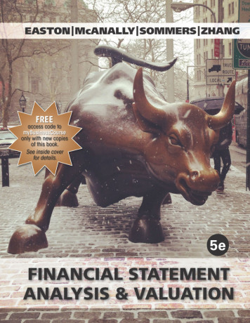 NOT IN USE - Custom Financial Statement Analysis and Valuation, 5e (TAMU)